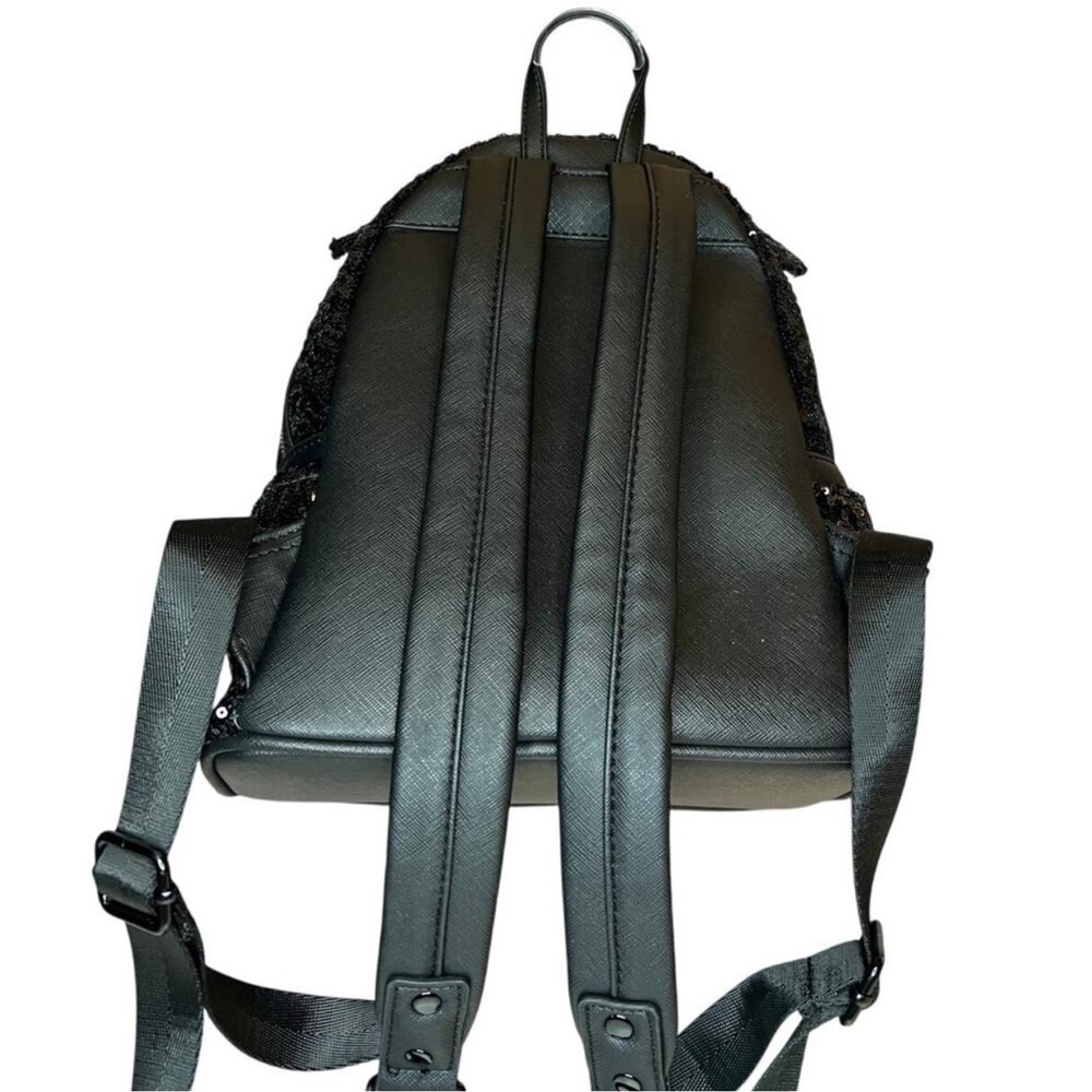 Loungefly Black Sequin Backpack with Yellow Bow - Picture 3 of 4